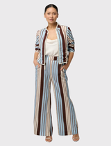 Delray Reversible Printed Linen Jacket - Nautilus Bloom / Iridescent Stripe