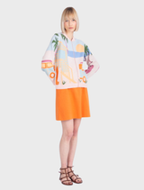 Jacquard Bomber Jacket, Urban Fun Pattern - Light Pink