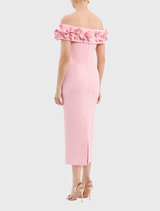 Yorkshire Off The Shoulder Midi Dress - Blossom
