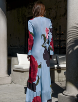 Glow For It Dress - Blue Floral