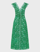 Lily A-Line Dress - Emerald Green