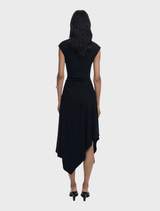 Sleeveless Dress - Black Floral Print