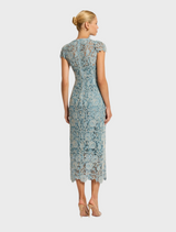 Tiffany Cap Sleeve - Light Blue-Ivory