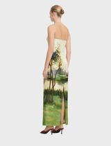 Ava Jacquard Bustier Maxi Dress - Serene Print