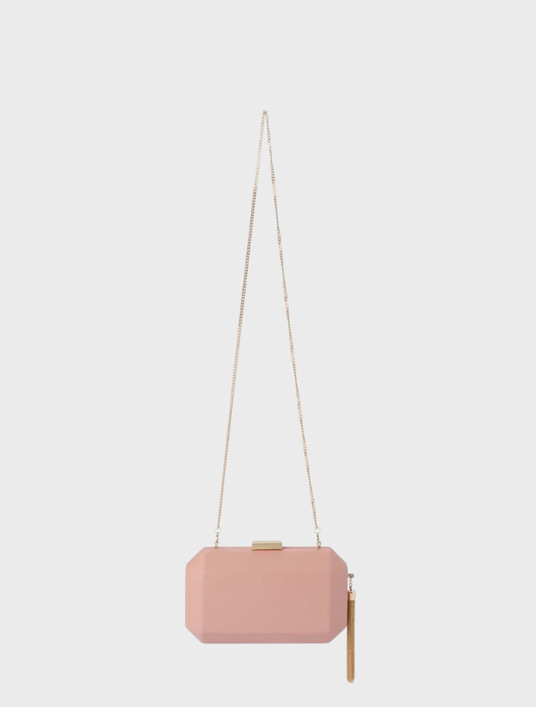 Lia Facetted Clutch - Blush/Gold Hardware
