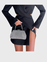 Jerry Crystal Vintage Clutch - Silver