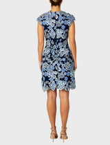 Ruby Navy Embroidered Dress - Blue