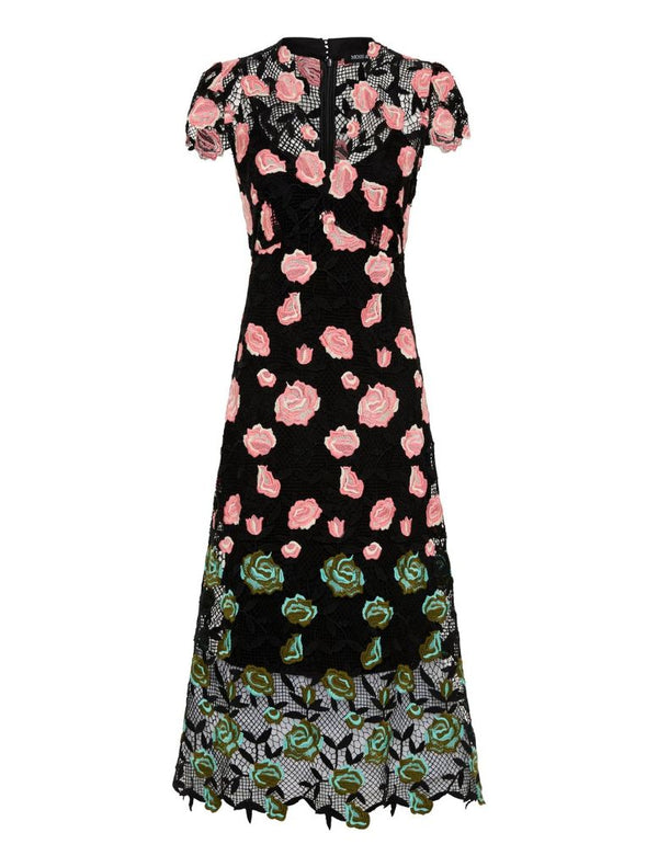 Provence V-Neck Lace Embroidered Dress