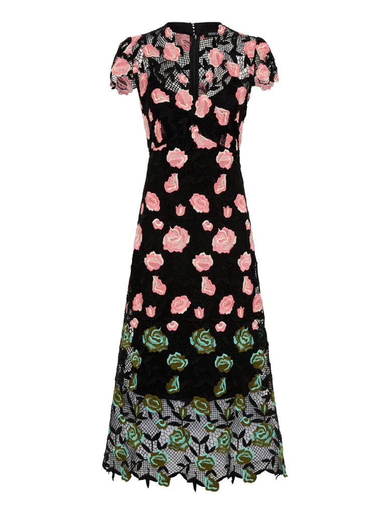 Provence V-Neck Lace Embroidered Dress