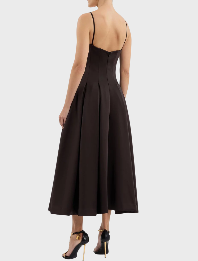 Saskia Midi Dress - Chocolate
