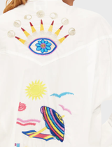 Adelyn Oversized Embroide- White