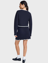 Dark Blue Cardigan with Buttons - Midnight Blue