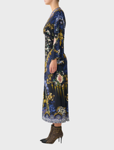 Wide Sleeve Gathered Midi Dress - Notes From The Blue Room