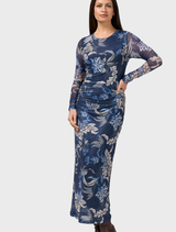 Casella Mesh Dress - Denim Multi