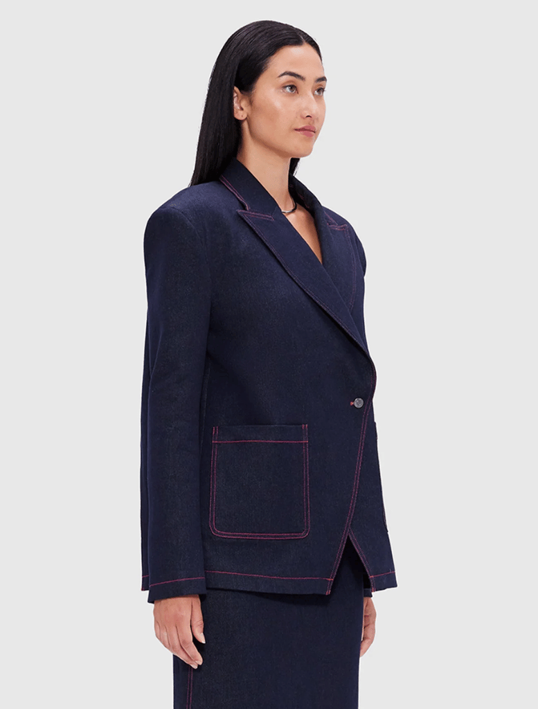 Jocelyn Denim Split Blazer - Indigo