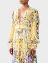 Long Button Front Dress - Darling Buds