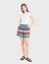 Jacquard Shorts, Mediterranean Motif - Ink