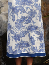 Bleu Print Skirt - Blue/White