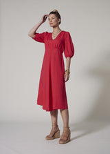 Clio Scalloped Dress - Watermelon