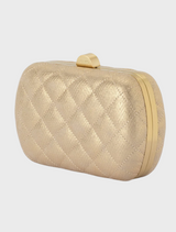 Zoey Quilted Clutch - Gold