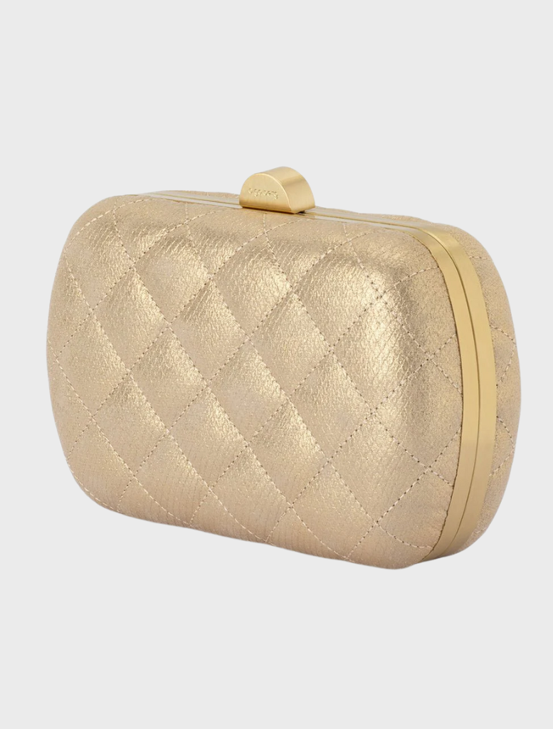 Zoey Quilted Clutch - Gold