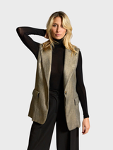 Valeria Sleeveless Jacket - Gold