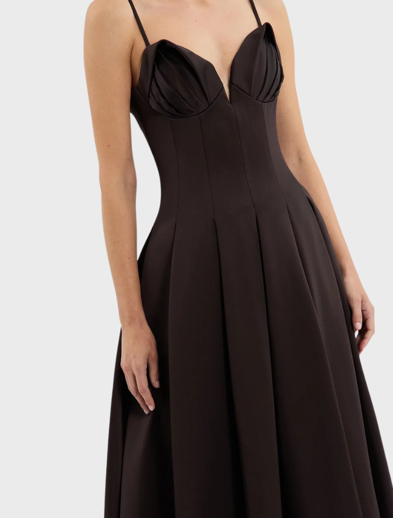 Saskia Midi Dress - Chocolate