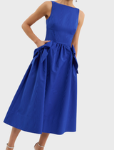 Teles Bow Midi Dress - Ultramarine Blue