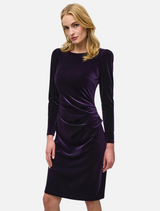 Velvet Sheath Dress - Blackcurrant