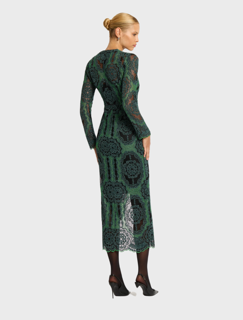 Alexa V-Neck - Emerald-Black