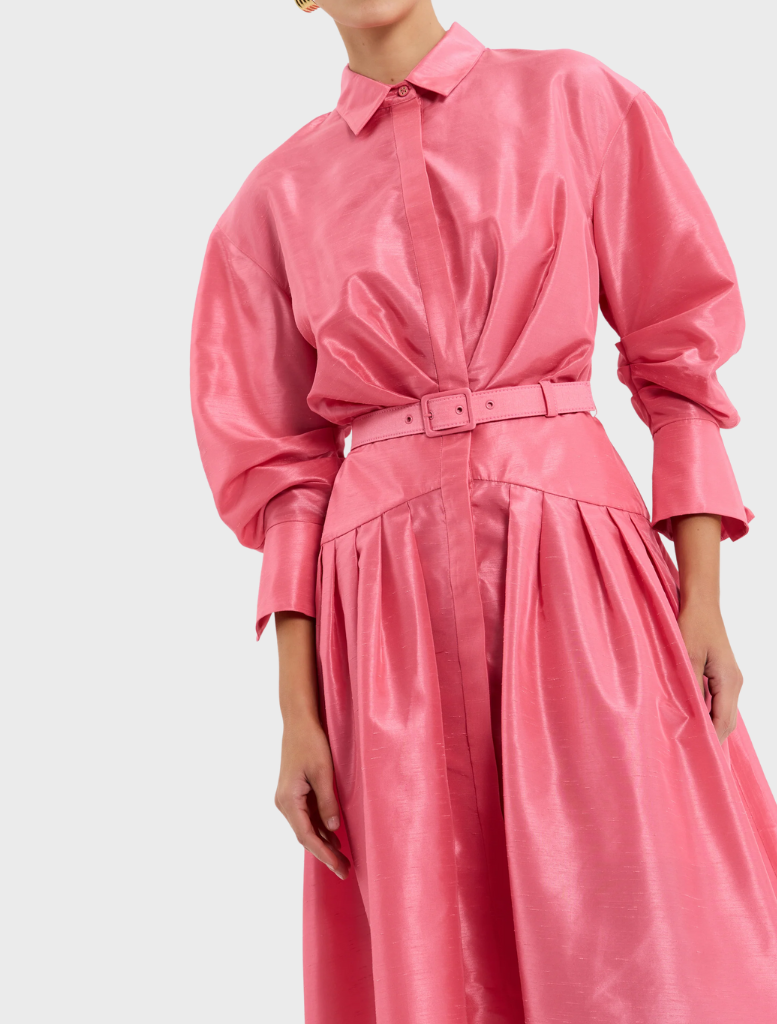 Maple Shirt Midi Dress - Bubblegum