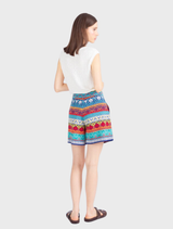Jacquard Shorts, Mediterranean Motif - Ink