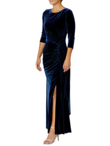 Peyton Velour Gown -Sapphire