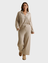 Winter Retreat Collar Pullover - Wheat