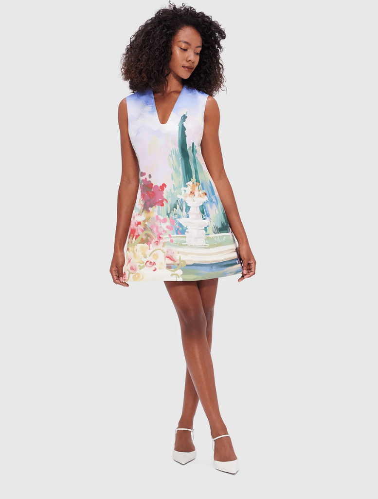 Briana V Neck Mini Dress - Jardin Print