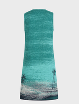 Dress, Urban Sun Pattern - Navy aqua