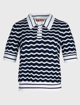 Make Knit Happen Top - Navy/White Stripe