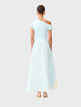 Harper Asymmetrical Gown - Baby Blue Floral