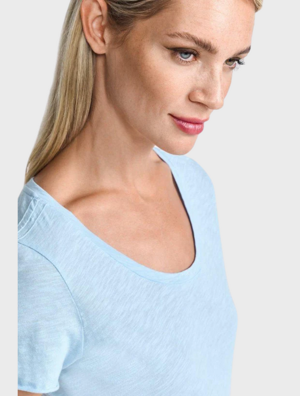 Airy cotton T-shirt - Clear Sky