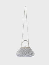 Mimi Ball Mesh Frame Bag - Silver