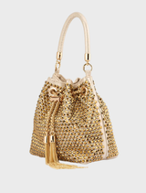 Santorini Studded Hotfix Pouch - Gold