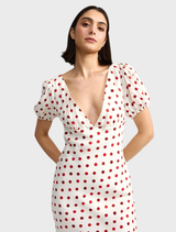 Florence Dress - Ruby Antique Dot