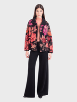 Rollneck Jacket, Furnishing Florals - Chocolate Black