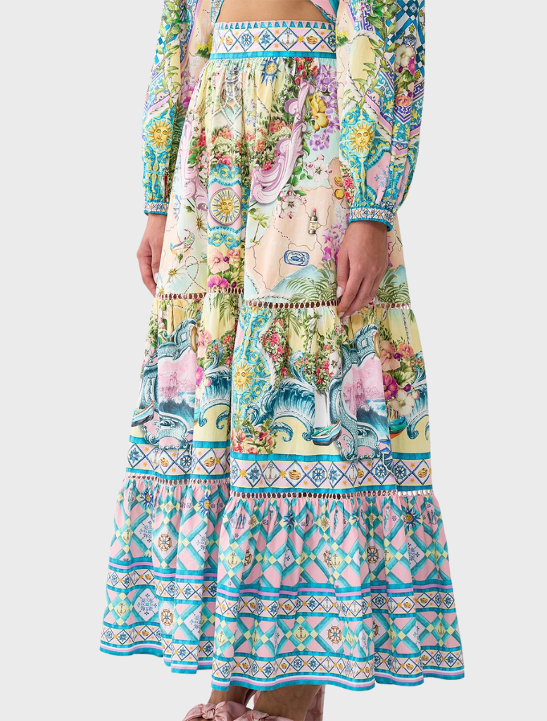 High-Waisted Tiered Skirt