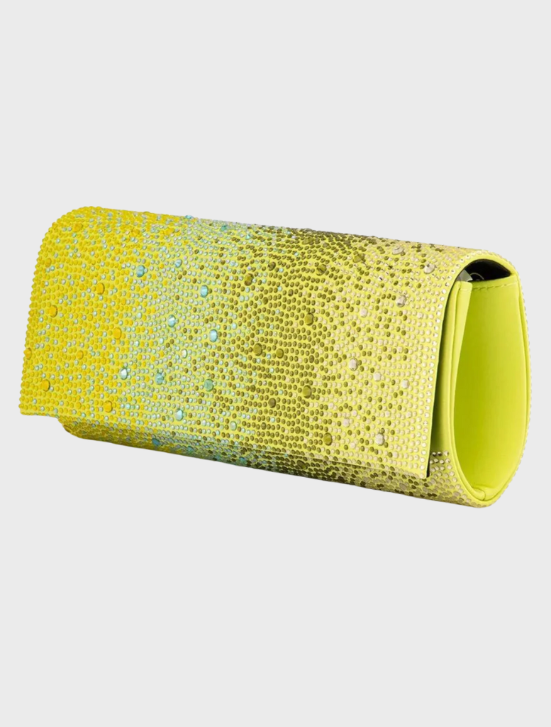 Camille Ombre Hotfix Clutch - Chartreuse