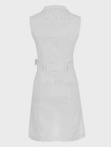'White Is White' Zip Dress With Rhinestone Detail - Style 25196