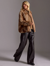 Kal Short Faux Fur Coat - Camel