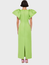 Lucinda Embellished Maxi Dress - Lily Print in Parakeet