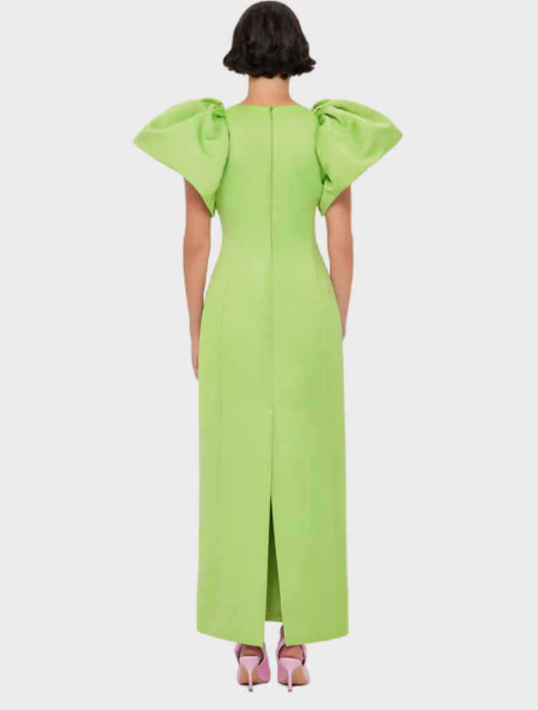 Lucinda Embellished Maxi Dress - Lily Print in Parakeet