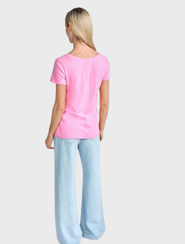 Airy cotton T-shirt - Bubblegum Pink